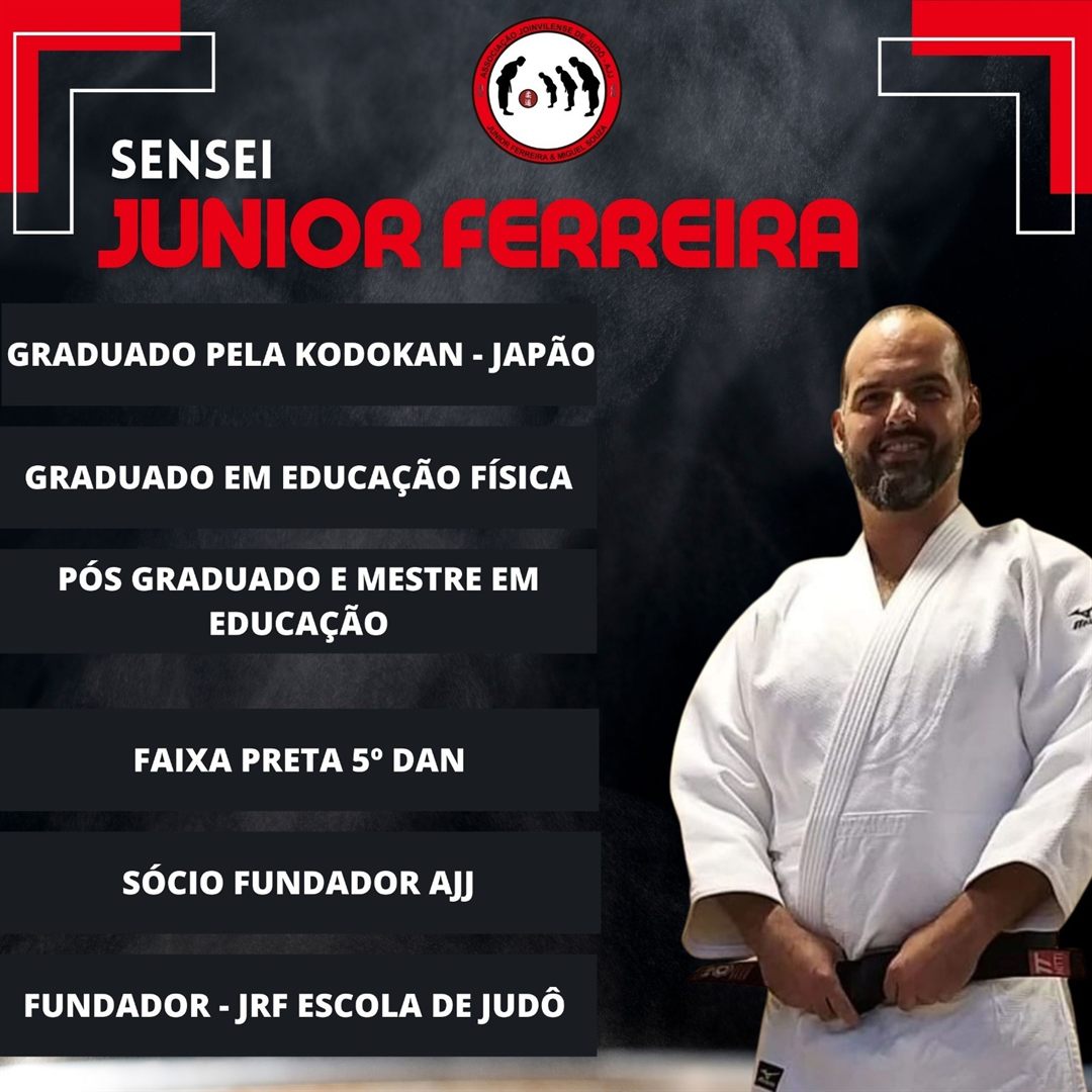 Sensei Junior Ferreira, faixa preta 5º dan, graduado pela Kodokan e sócio fundador da AJJ